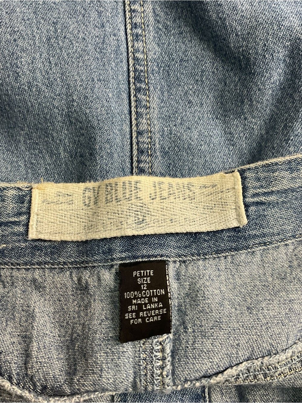 Vintage GV Blue Jeans by Gloria Vanderbilt Button Front Denim Midi Skirt Petite - Picture 4 of 6